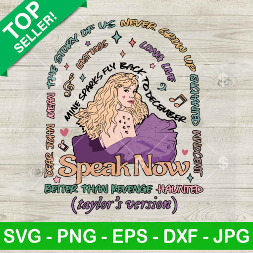 Speak Now Tracklist Taylor Swift Svg