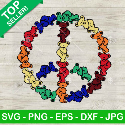 Grateful Dead Bears Peace Sign Logo Svg