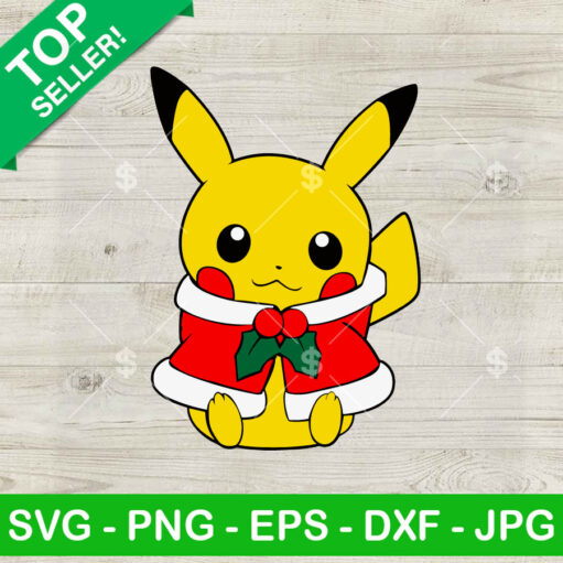 Pikachu Santa Claus Merry Christmas Svg