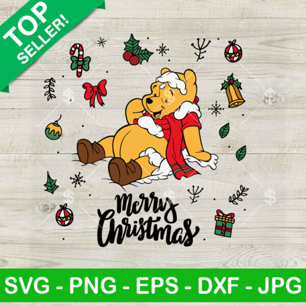 Winnie The Pooh Merry Christmas SVG
