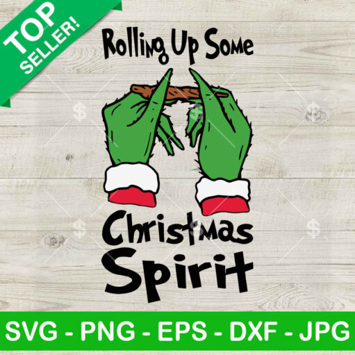 Rolling up some christmas spirit Grinch cannabis SVG