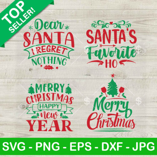 Santa Christmas Quotes Svg Bundle