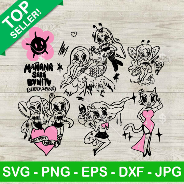 Karol G Girl Devil Angel New Album SVG, Karol G Fairy SVG, Bichota New Album Cover SVG Cricut