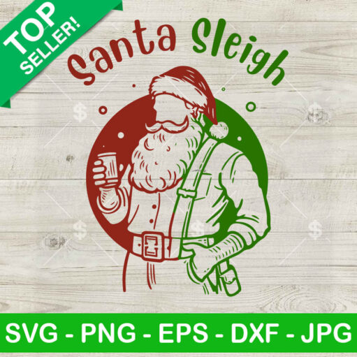 Retro Santa Sleigh Svg