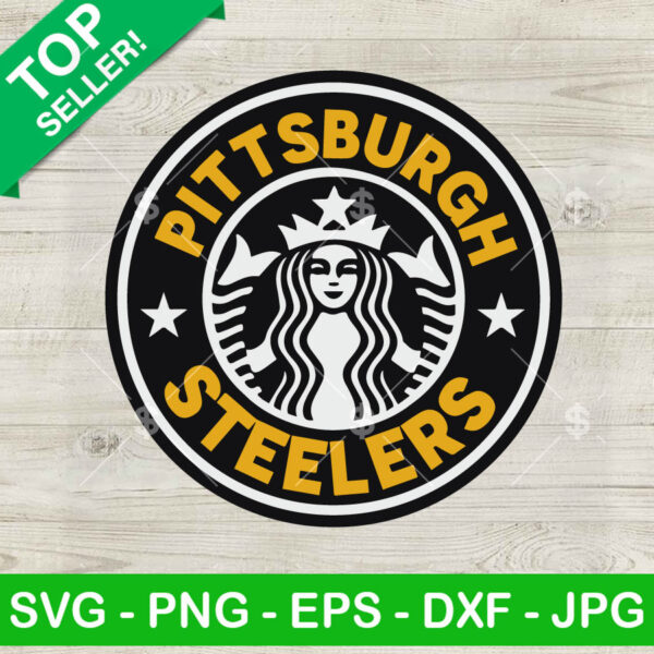 Pittsburgh Steelers Starbucks Logo SVG, Pittsburgh Steelers Football Team SVG, NFL Football Starbucks Coffee Logo SVG