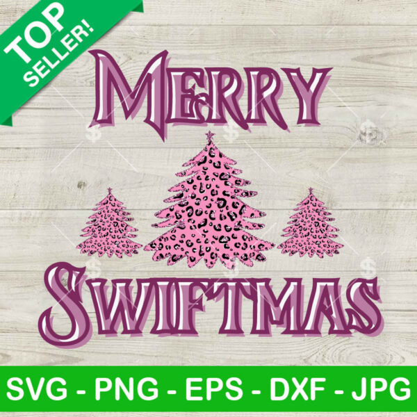 Merry Swiftmas Pink Leopard SVG