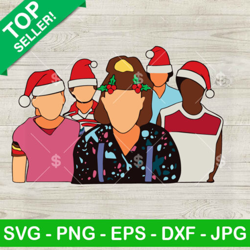 Stranger Things Eleven And Friends Merry Christmas Svg