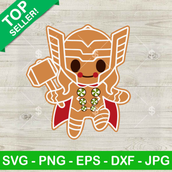 Chibi Thor Gingerbread Christmas SVG