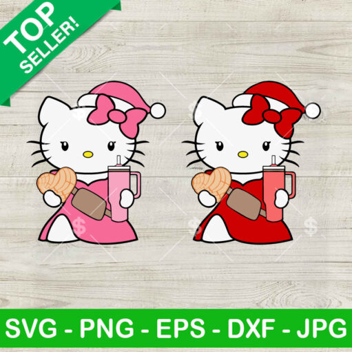 Hello Kitty Christmas Stanley Tumbler Svg Bundle