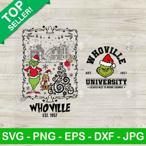 Christmas Grinch Whoville University Svg Bundle