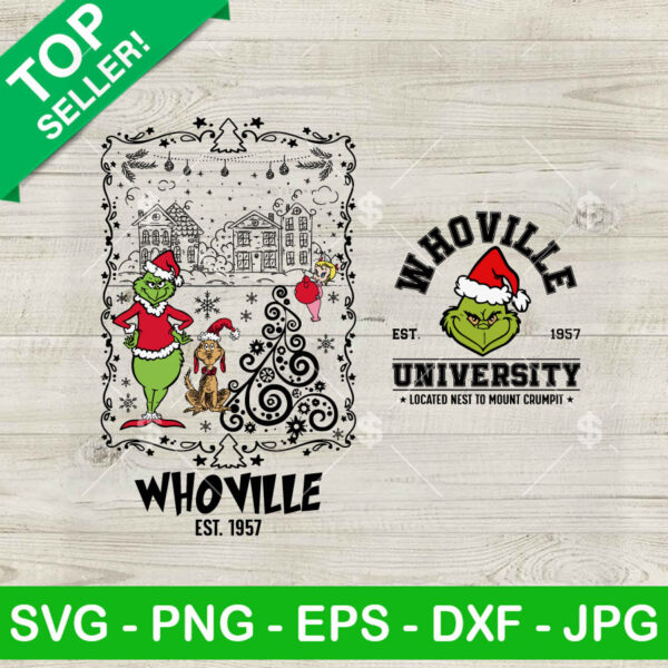 Christmas Grinch Whoville University SVG Bundle