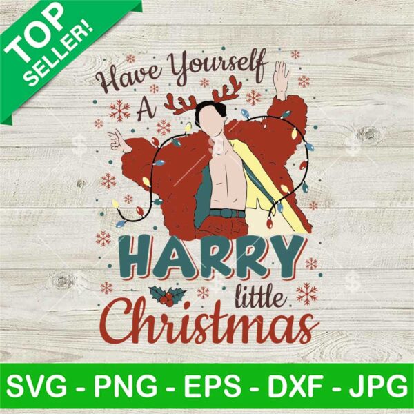 Retro Have Yourself A Harry Little Christmas SVG, Harry Styles Christmas SVG, Harry Styles Reindeer SVG PNG DXF EPS