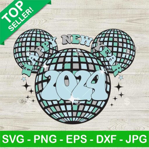 Disco Mouse Ball Happy New Year 2024 SVG