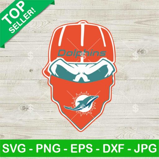 Miami Dolphins Ninja Skull SVG