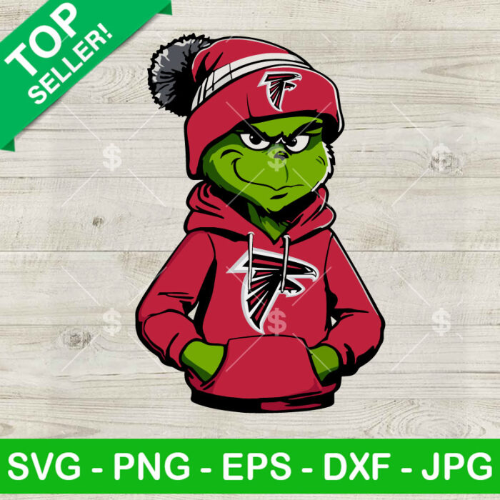 Grinch Wearing Atlanta Falcons Hoodie PNG