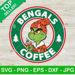Leopard Grinch Bengals Coffee NFL SVG, Bougie Grinch SVG, Cincinnati Bengals Starbucks Logo SVG, Grinch NFL SVG PNG