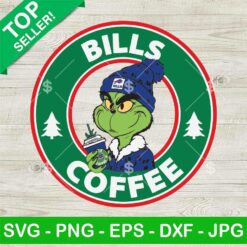 Leopard Boujee Grinch Buffalo Bills Coffee SVG, Bougie Grinch SVG, Buffalo Bills Starbucks Logo SVG, Grinch NFL Football SVG PNG