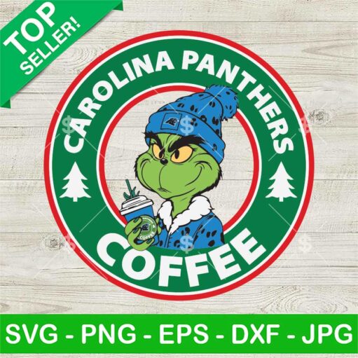 Bougie Grinch Carolina Panthers Coffee SVG