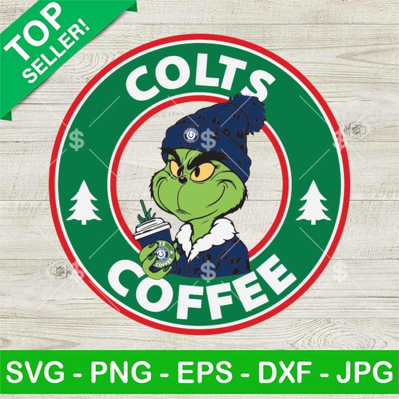 Leopard Grinch Indianapolis Colts Coffee SVG, Indianapolis Colts Starbucks Coffee SVG, NFL Leopard Grinch SVG, Grinch NFL Team SVG PNG