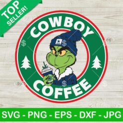 Bougie Grinch Dallas Cowboys Starbucks Logo SVG, Dallas Cowboys Starbucks Logo SVG, Cowboys NFL Leopard Grinch SVG, Grinch NFL Coffee SVG PNG