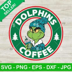 Leopard Grinch Miami Dolphins Coffee SVG, Miami Dolphins Starbucks Logo SVG, Miami Dolphins NFL Leopard Grinch SVG