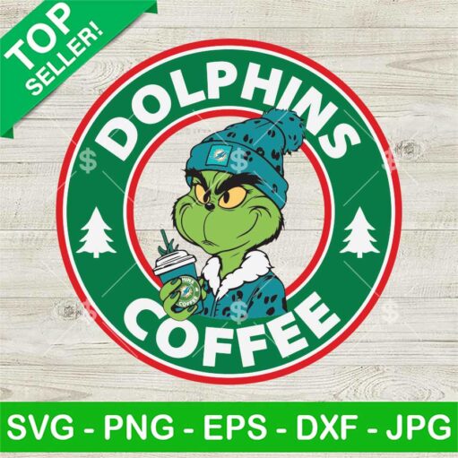 Leopard Grinch Miami Dolphins Coffee Svg