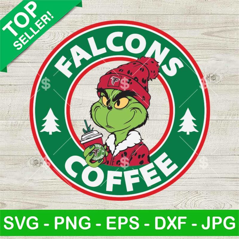 Grinch Bougie Atlanta Falcons NFL Starbucks Logo SVG, Atlanta Falcons NFL Starbucks Logo SVG, NFL Leopard Grinch SVG