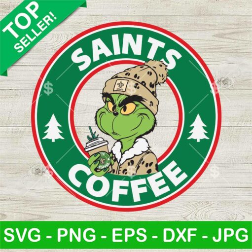 Grinch New Orleans Saints Nfl Starbucks Coffee Svg