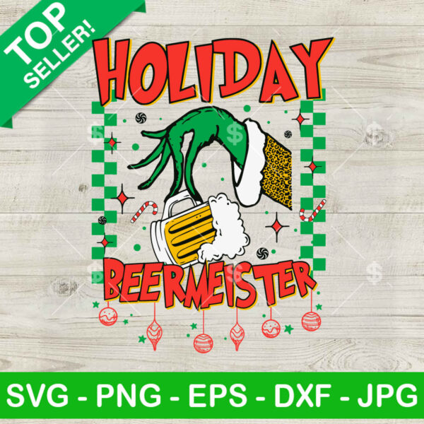 Grinch Hand Holiday Beer Meister SVG