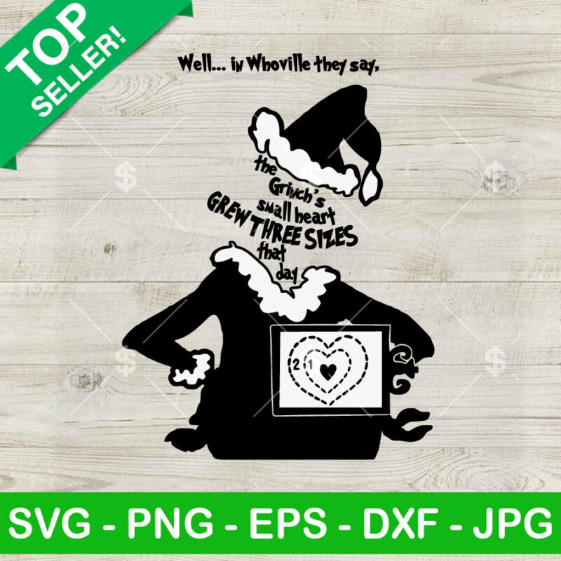 The Grinch Small Heart Grew Three Sizes That Day SVG