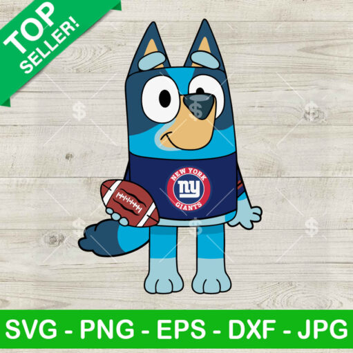 Bluey New York Giants Football Svg