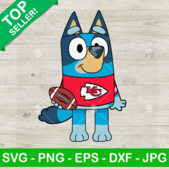 Bluey KC Chiefs football SVG, Bandit Heeler KC Chiefs football SVG, Bluey football SVG PNG