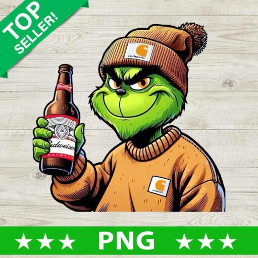 Boujee Grinch Drink Budweiser PNG