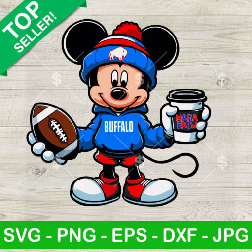 Mickey Mouse Buffalo Bills Coffee Cup Svg