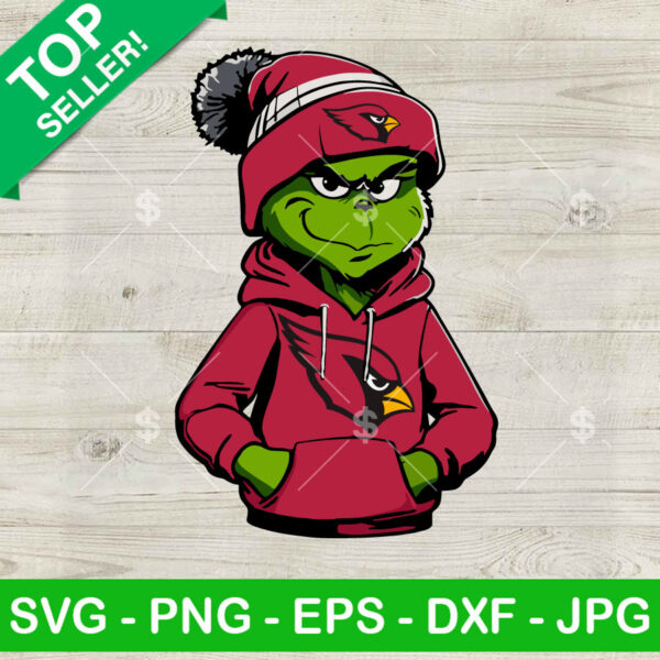 Grinch Wearing Arizona Cardinals Hoodie PNG