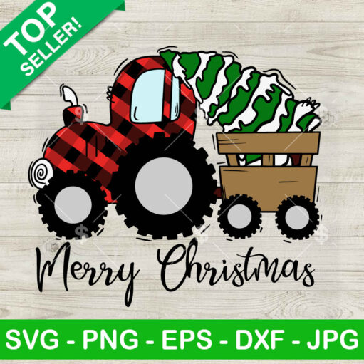 Christmas Tractor Tree Farm Svg