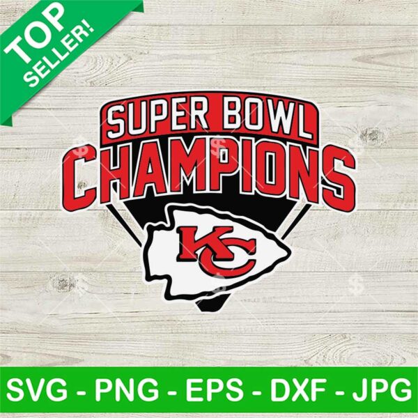 Super Bowl Champions KC Chiefs SVG, Super Bowl SVG, Kansas City Chiefs Team SVG Cut Files