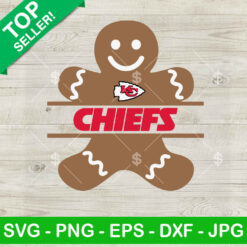 Gingerbread man KC Chiefs SVG, Gingerbread man christmas KC Chiefs Football SVG, KC Chiefs NFL SVG PNG
