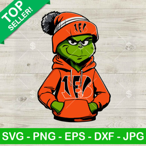 Grinch Wearing Cincinnati Bengals Hoodie Png