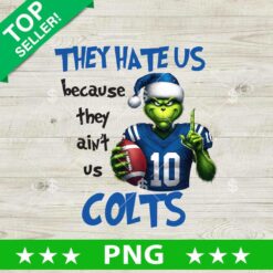 They Hate Us Because They Ain't Us Colts PNG, Grinch Indianapolis Colts Sublimation transfer PNG, Grinch NFL Christmas Hat PNG