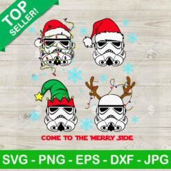 Come To The Merry Side SVG, Storm Trooper With Santa Hat SVG, Star Wars Christmas SVG PNH EPS DXF