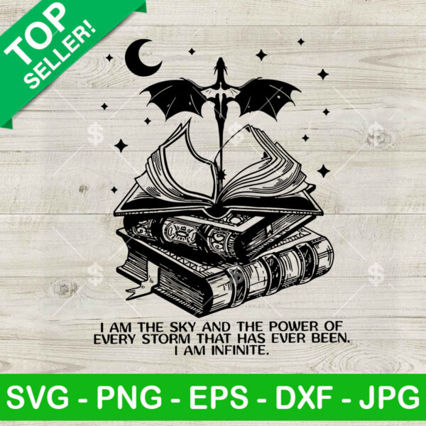 I am the sky and the power of every storm that has ever been SVG, Fourth Wing Novel SVG, Fourth Wing quotes SVG PNG DXF
