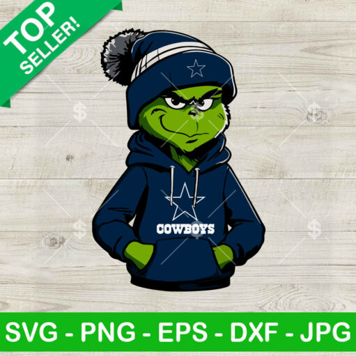 Grinch Wearing Dallas Cowboys Hoodie Png