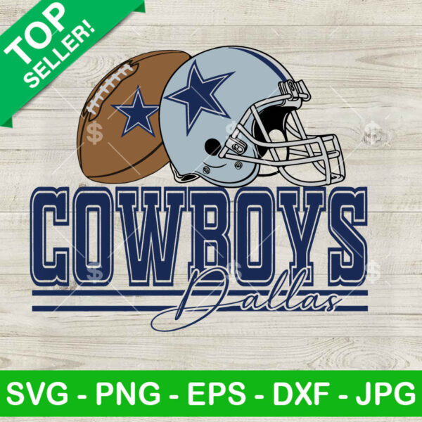 Dallas Cowboys Ball And Helmet SVG, Dallas Cowboys NFL Team SVG, Ball And Helmet SVG