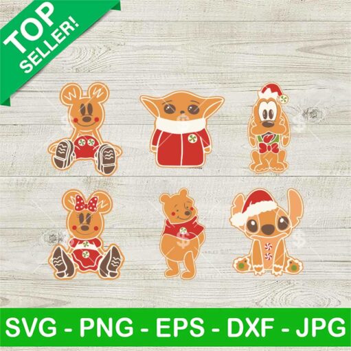 Disney Characters Gingerbread Man SVG Bundle