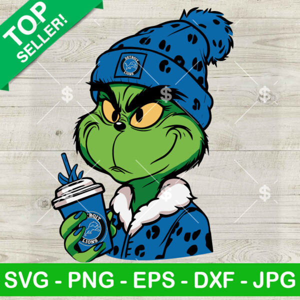 Leopard Grinch Detroit Lions NFL SVG, Boujee Grinch NFL Team SVG, Detroit Lions Grinch Christmas Football SVG PNG