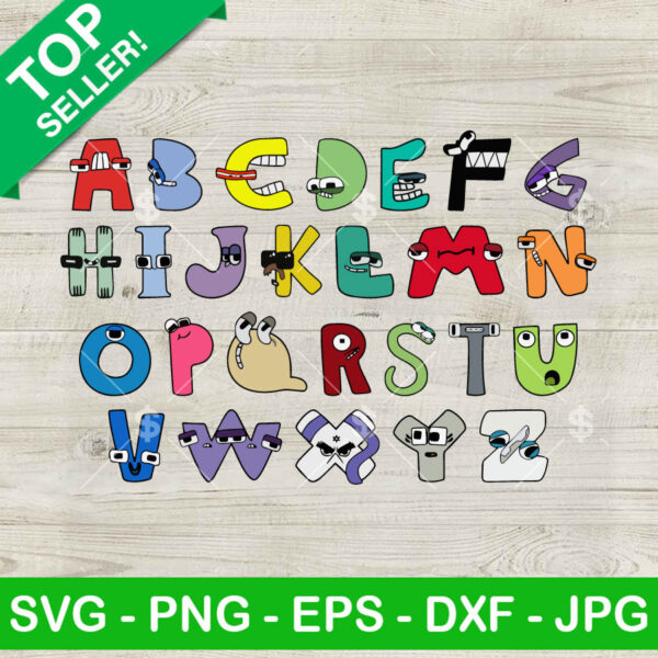 Rainbow friends alphabet SVG