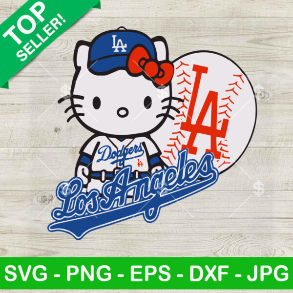 Hello Kitty LA Dodgers baseball SVG, Los Angeles Dodgers SVG, Hello Kitty Dodgers SVG PNG DXF EPS