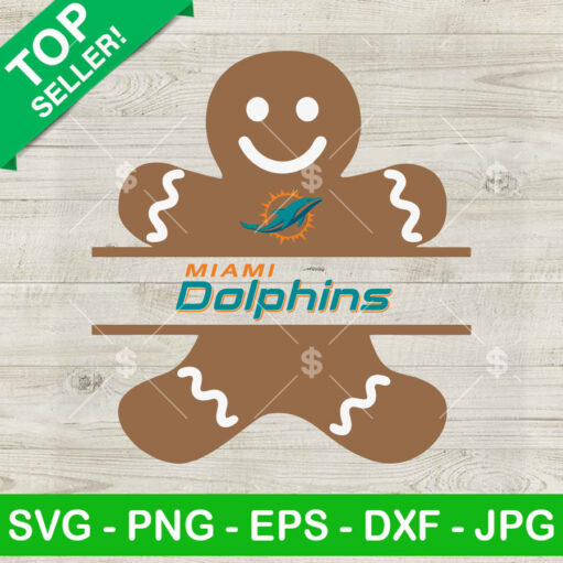 Gingerbread Man Miami Dolphins Svg