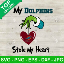My Dolphins Stole my heart SVG, Miami Dolphins NFL SVG, Grinch hand christmas Dolphins football SVG PNG